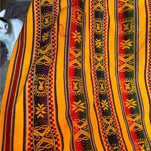 Peruvian tribal wool (maybe alpaca) woven throw blanket fabric
